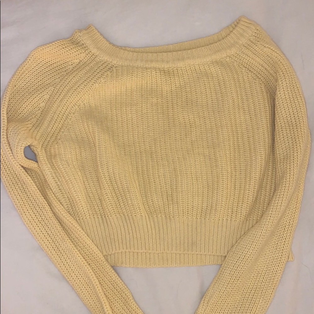 Yellow Brandy Melville Cropped Sweater